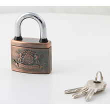 Plastic Cover Arc Shape Atom Padlock Red